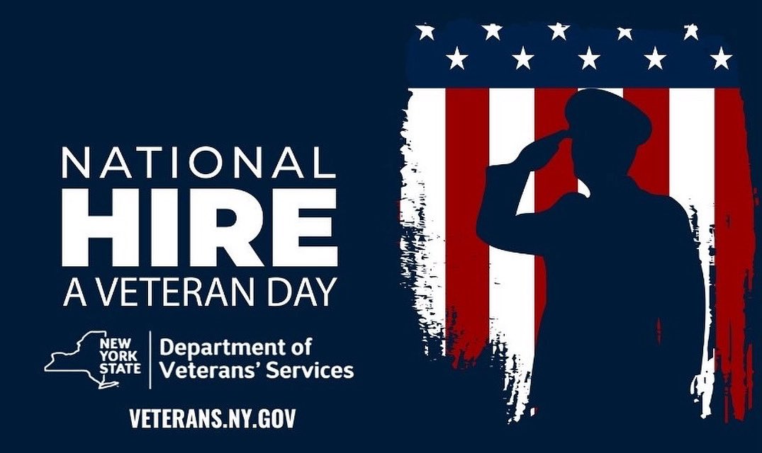 🇺🇸 Veterans Bring the Mission Home—Hire One Today!
This #NationalHireAVeteranDay, honor the leadership, skills &amp; drive that Veterans bring to the workforce.
Explore job tools, training &amp; support:
👉 veterans.ny.gov/employment
#HireAVeteran #NYSDVS #ServingAllWhoServed #MissionReady