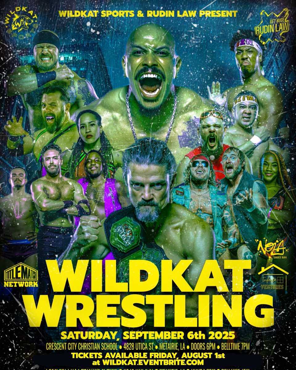‼️IT'S OFFICIAL! We are excited to announce the next @wildkatsports event will take place on Saturday, September 6th! Back at Crescent City Christian school in Metairie, Louisiana! BE THERE! 💢 

🎟 Tickets will be available on Friday, August 1st at WILDKAT.EVENTBRITE.COM 🗓
