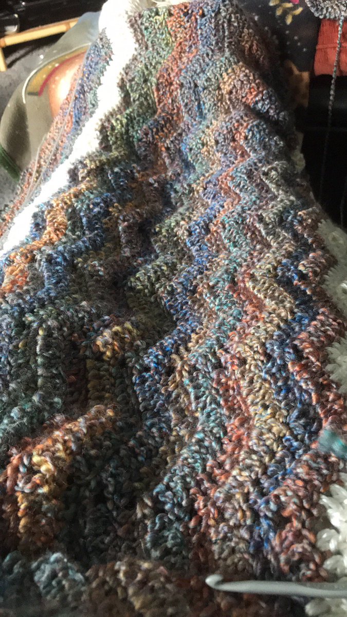 Birdhouse7S's tweet image. A good friend asked me to crochet an afghan for his wife for their anniversary this year. I haven’t done one for a while so after deciding on the colour palette, I agreed. No end date in sight as yet. 
Here are a few that I completed. The last is in progress.