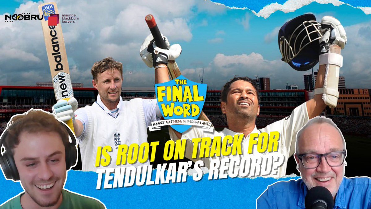 Final_Word_Pod's tweet image. #ENGvIND: The day belongs to Root, with his 150 taking him past Jacques Kallis and Ricky Ponting. Can he do the impossible and overtake Sachin Tendulkar? Daniel Norcross and Ben Jones are your hosts from Manchester.
Daily pod out now!
🎙️Listen in: pod.fo/e/3027f5