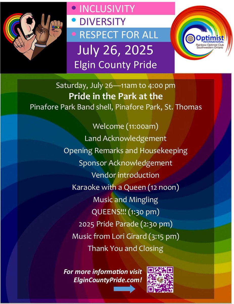 STPSmedia's tweet image. Did you know, Pride Week in Elgin County kicks off this weekend with Pride in the Park?

STPS along with @victims_elgin will be in Pinafore Park from 11a - 4p on Saturday to join our community pride celebrations.

elgincountypride.com