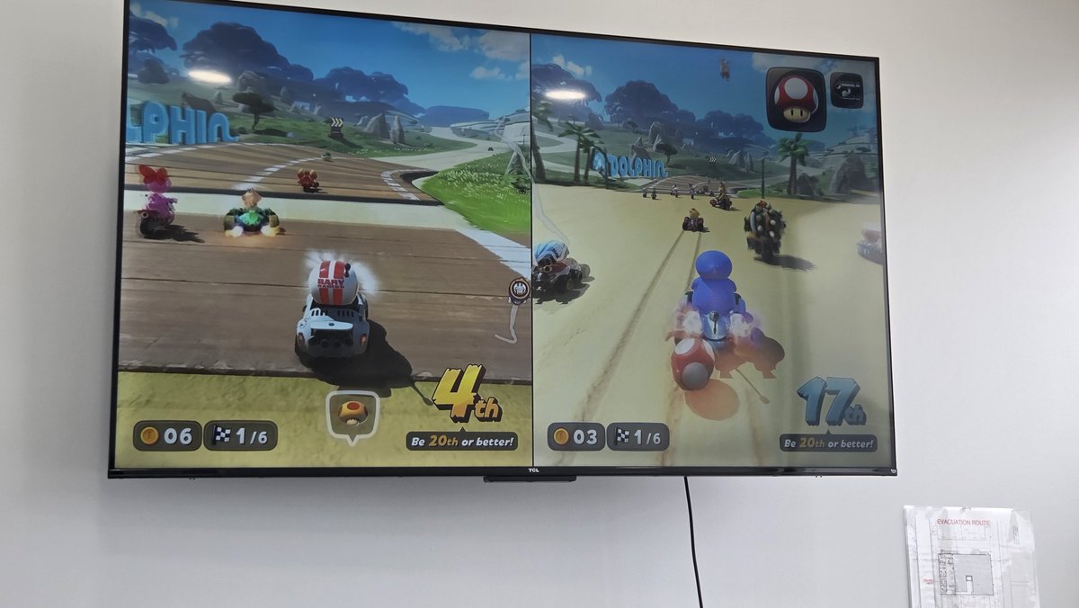 NishquikPops's tweet image. Friday team building at the office today is Mario Kart World 😎 Also my boss got his Switch 2 with my help after I sent him a Wario64 link last week.