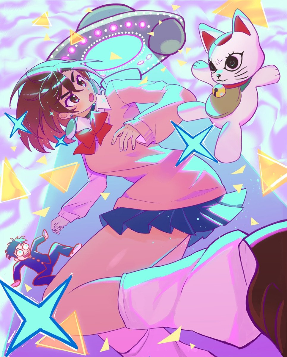 goldfishu's tweet image. Dandadan print for otakuthon 👽👻