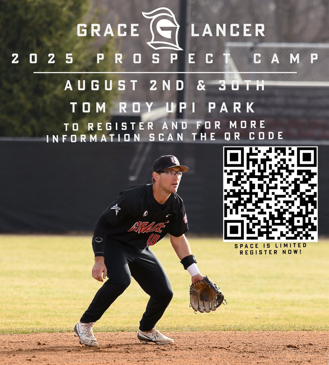 GraceCollegeBSB's tweet image. 🚨2025 FALL PROSPECT CAMPS🚨
Scan the QR code below for more info!