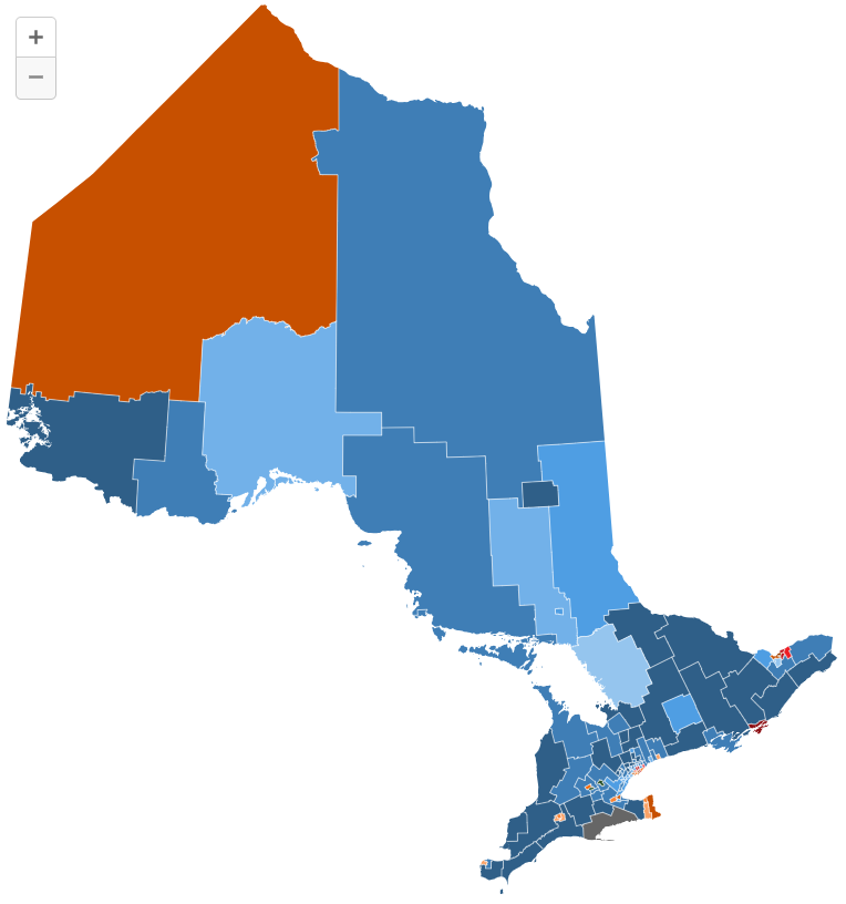 CDNprojections's tweet image. Ontario Model Update - July 25, 2025
cdnprojections.ca/ontario
🟦91 (+11)
🟧21 (-6)
🟥9 (-5)
🟩2 (=)
⬛1 (=)
Change from the 2025 Election