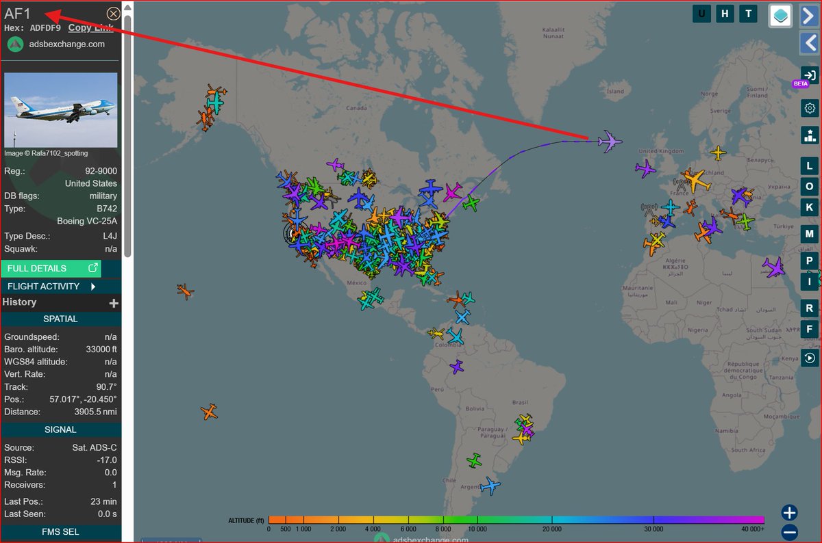 7thDean's tweet image. Something has changed with the call sign for President Trump's plane! ✈️👀
Since President Trump has been elected every plane he's been on that I have tracked has not use the call sign AF1, it's been just the planes tail number.
This is the first time that I have witnessed it…