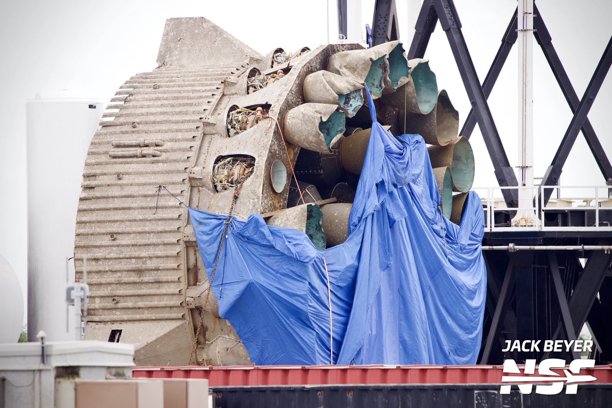 thejackbeyer's tweet image. Crazy how 8 months at the bottom of the ocean can make the world’s most advanced and futuristic rocket look like an artifact from an ancient civilization. @NASASpaceflight