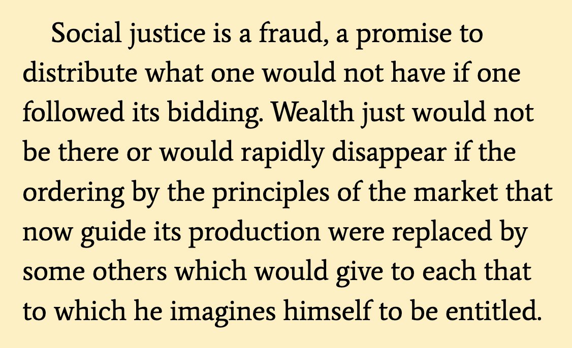 Hayek explains why social justice is a “fraud”