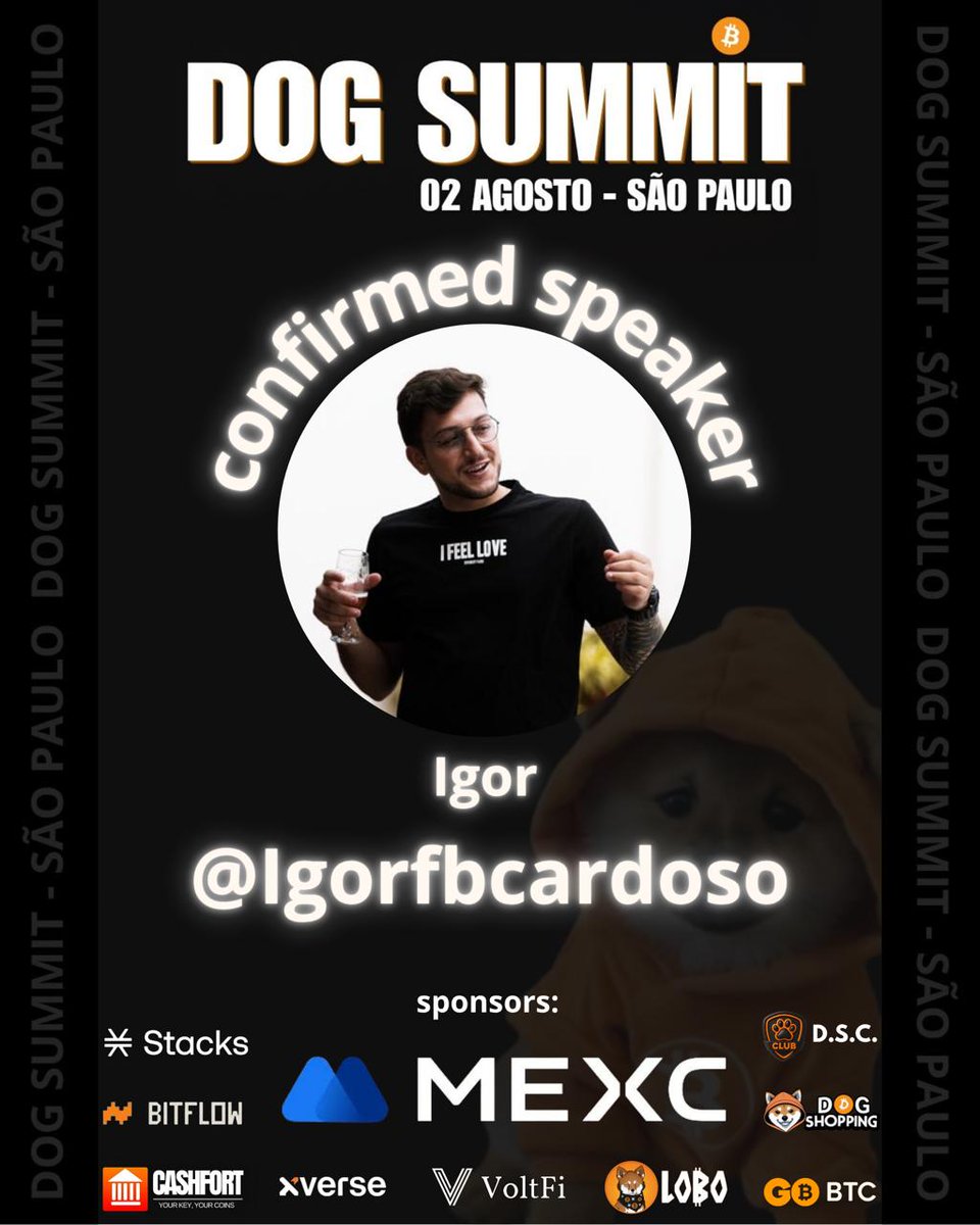 DogSummitBrasil's tweet image. 🔥 SPEAKER CONFIRMADO! 🔥
Direto da trincheira do mercado cripto, @Igorfbcardoso é presença confirmada no Dog Summit!
Com uma visão afiada sobre ordinals, runes e alkanes, Habib é um verdadeiro construtor da comunidade — sempre presente, sempre agregando e compartilhando…