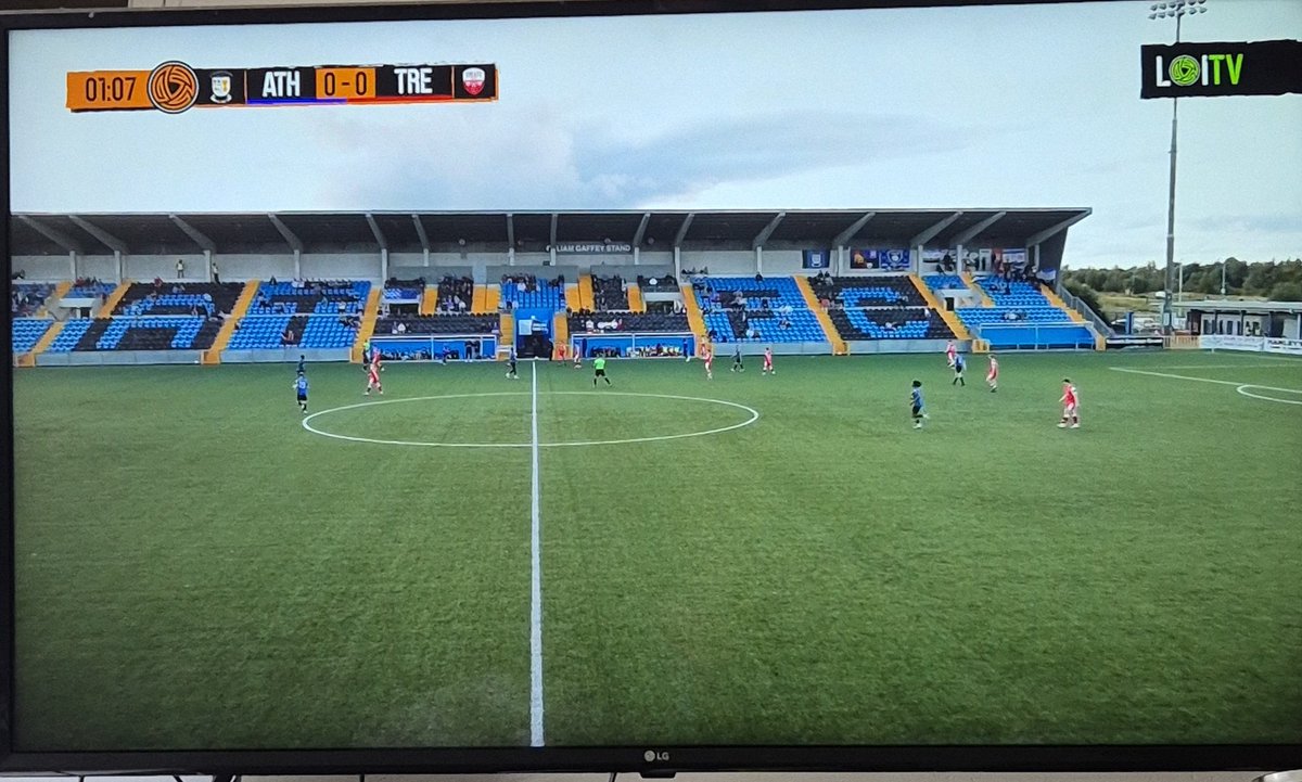 Great to see Athlone Town with the new camera angel for their stream against Treaty United. 

But it highlights that there is so few there to support the home team.