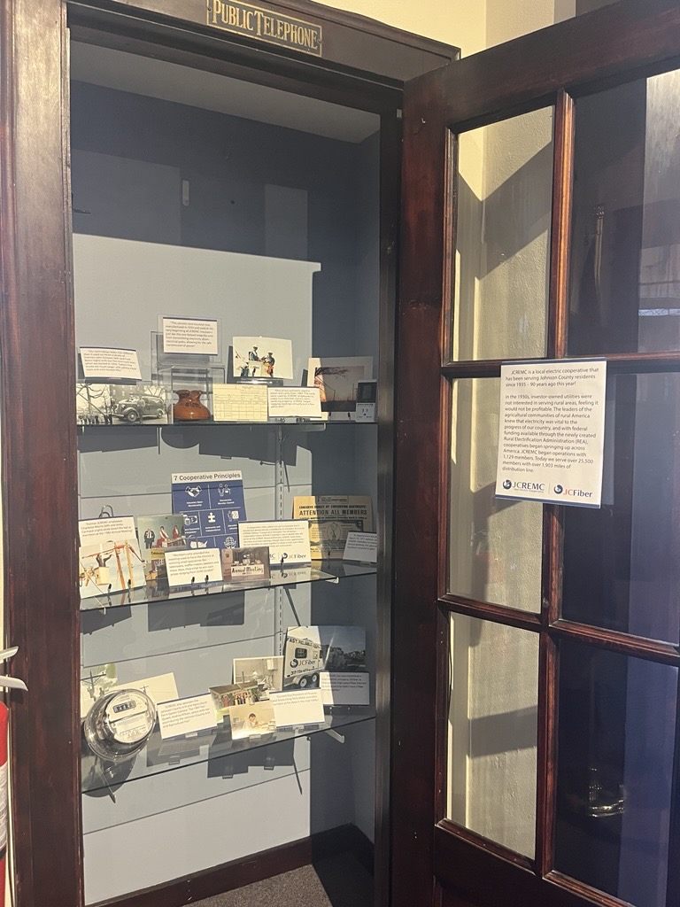 We're so excited to share that we've collaborated with our friends at the Johnson County Museum to open a temporary display honoring JCREMC's 90th year serving the community. 🩵

Stop into the museum before September to see the exhibit! It's been such an honor to serve our