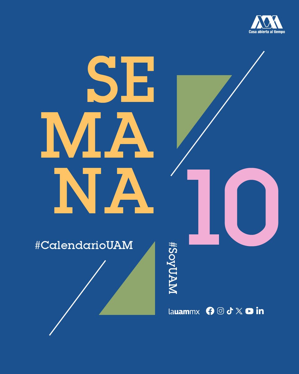 lauammx's tweet image. 🗓️ ¡Éxito en la #Semana10 de actividades!
.
#SoyUAM #CalendarioUAM #CasaAbiertaAlTiempo #UAMResponsable