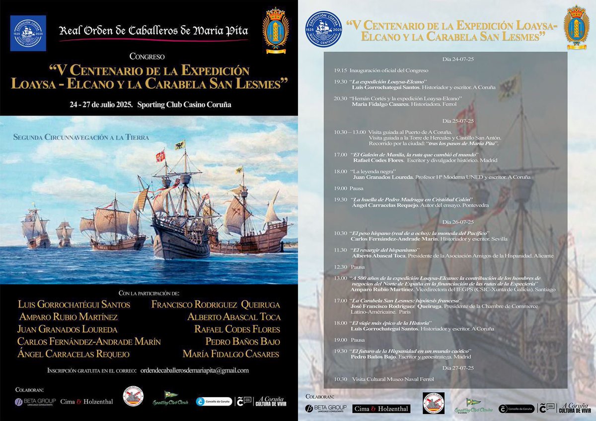 geoestratego's tweet image. Este sábado 26, nos vemos en Coruña para hablar del futuro de la Hispanidad en un mundo caótico.
A las 19.30, en el Sporting Club Casino.
En el marco de un congreso interesantísimo.