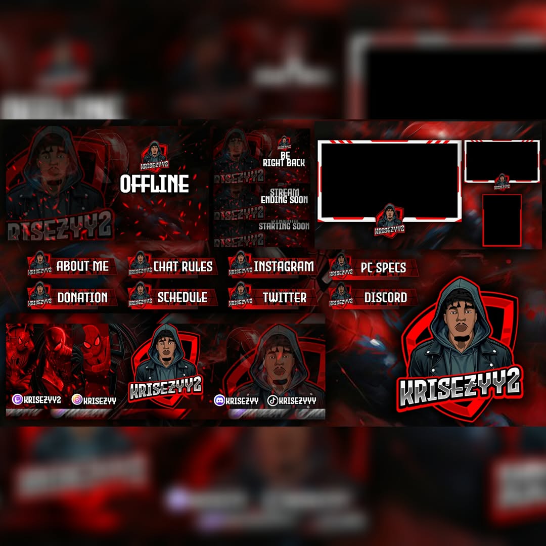 Emilydesignes's tweet image. Spider-Man vibes in full swing 🕸️🔥 Logo, banner &amp;amp; overlay packed with bold red energy for that standout stream look.
#StreamerDesign #RedTheme #SpideyStyle #OverlayArt #TwitchBranding #TwitchOverlay #LogoDesign #BannerDesign #CreativeGrind #StreamPackage #BoldDesign