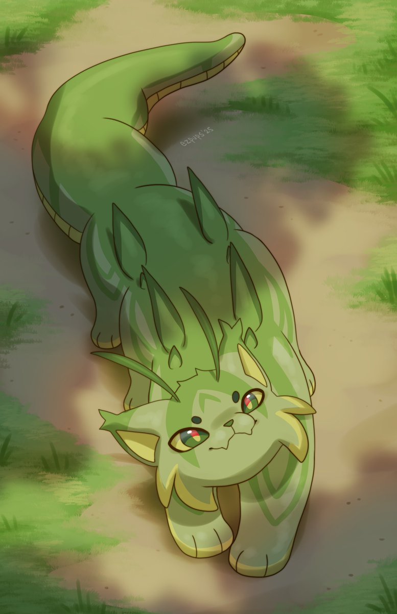 ezpups's tweet image. gift art for a friend of their caterpillar cat OC! π