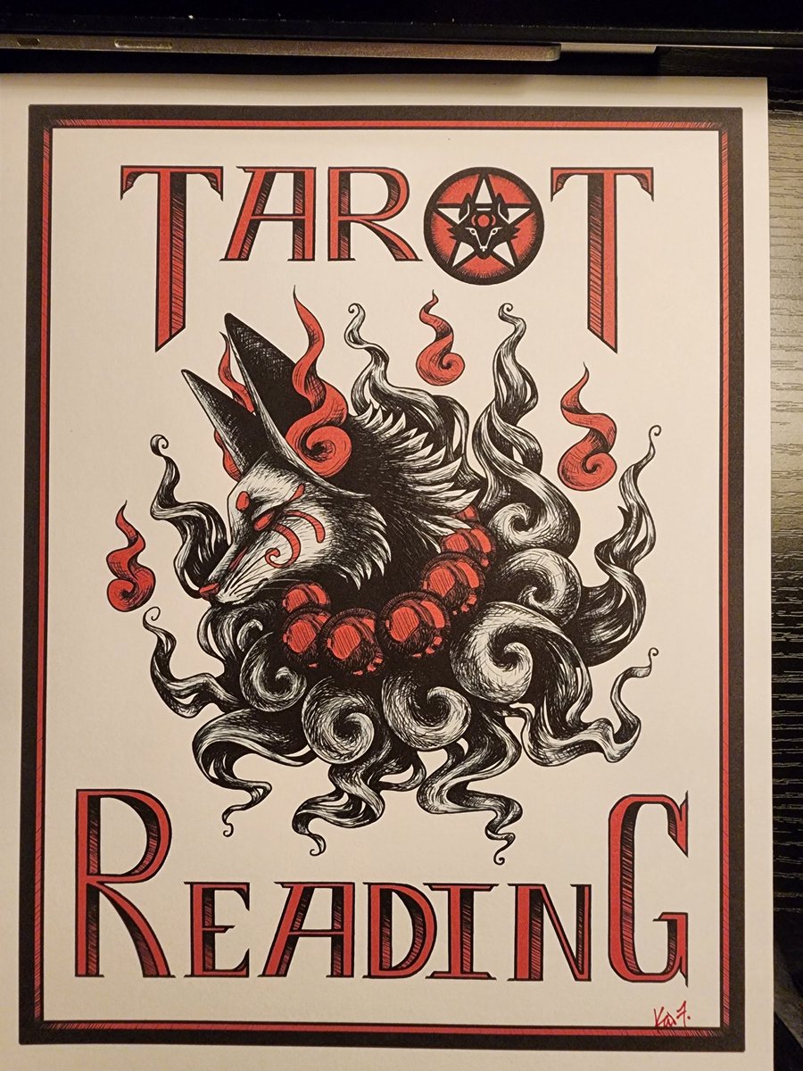 SDragon_Studio's tweet photo. Made a sign for a friend
#TarotReading #Kitsune https://t.co/rLxjeYA91H