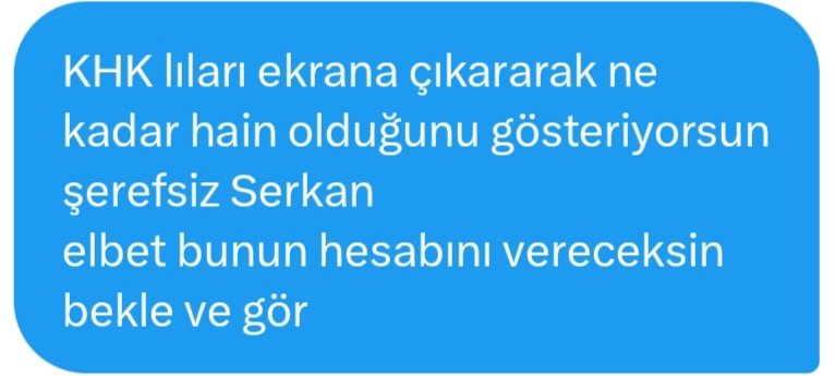 Bu Ülkede Hukuk Mücadelesi Veren Kim Varsa Yanında Olmaya Devam Edeceğiz..
KHK'lılar Bu Ülkenin Kanayan Yarasıdır 
Bizde Elimizden Geldiği Kadarıyla Yanlarında Olmaya Devam Edeceğiz 
Tehditlere, Küfürlere,Hakaretlere Boyun Eymeyecegimi Bilen  Bilir..
Çokta Umrumda Değilsiniz