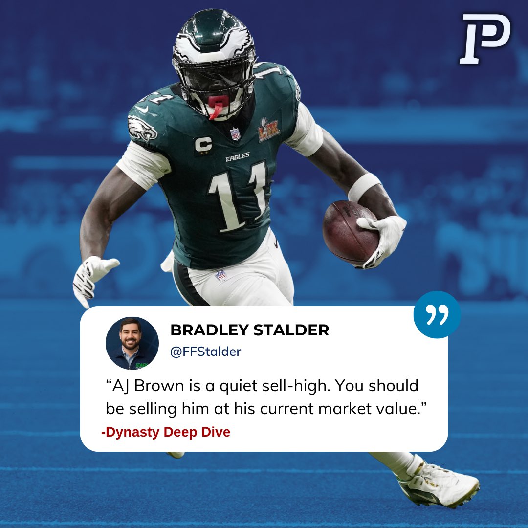 FFStalder's tweet image. I love the talent. I think Brown is a top receiver in the NFL. His spike weeks are tantalizing— but there’s not a pathway on the Eagles for Brown to improve his value.