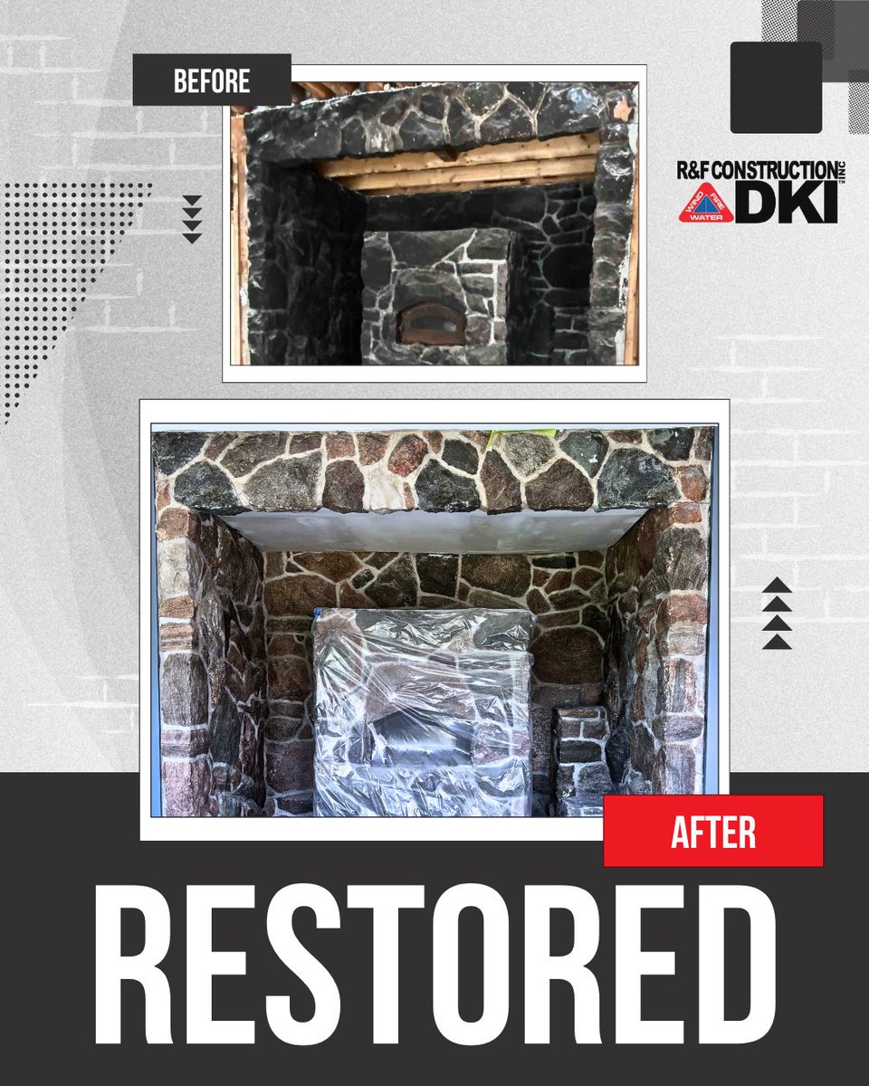 Following a devastating house fire that left this fireplace smoke damaged, our team meticulously restored both function and beauty to the heart of the home. This before-and-after showcases the expertise and attention to detail our team brings to every project.