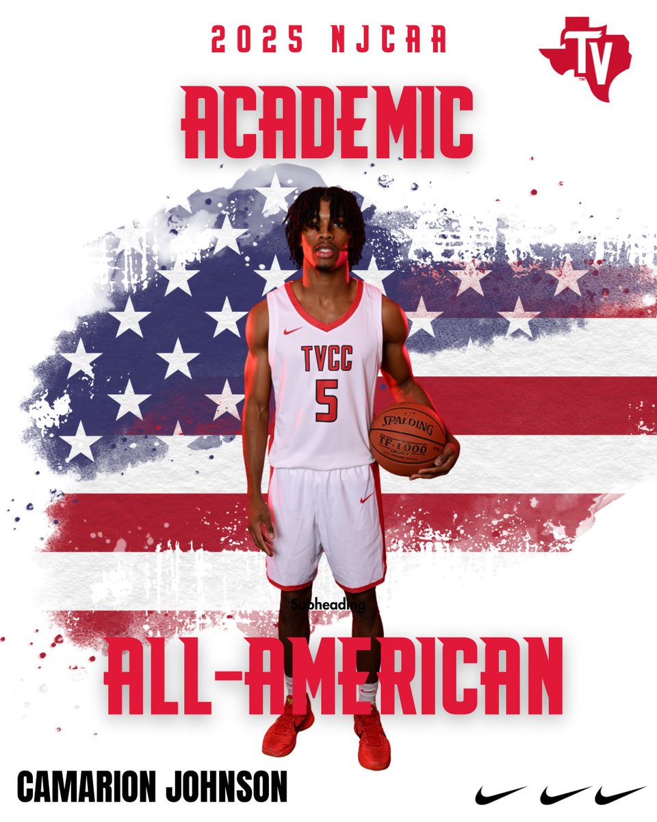 Trinity Valley MBB (@thevalleymbb) on Twitter photo Big congrats to Camarion Johnson <a href="/CamarionJ5_/">Camarion Johnson</a> on being named a 2025 NJCAA Academic All-American! Proud of the work in the classroom and on the court! 🔴⚫ #OurWay #WeDifferent #AcademicAllAmerican Big congrats to Camarion Johnson <a href="/CamarionJ5_/">Camarion Johnson</a> on being named a 2025 NJCAA Academic All-American! Proud of the work in the classroom and on the court! 🔴⚫ #OurWay #WeDifferent #AcademicAllAmerican