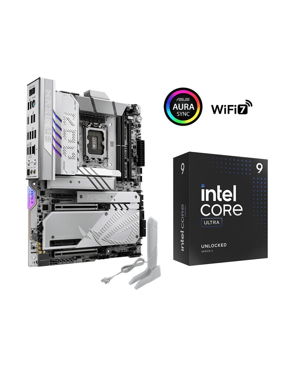 ASUS_ROGNA's tweet image. Another @Newegg bundle is here for our overclocking enthusiasts in a moonlight white theme! ✨
➡️ ROG Maximus Z890 Apex Motherboard & @IntelGaming Core Ultra 9 CPU (21% Off Savings!)
Shop the Bundle Deal 👇
us.rog.gg/Z890ApexBundle…