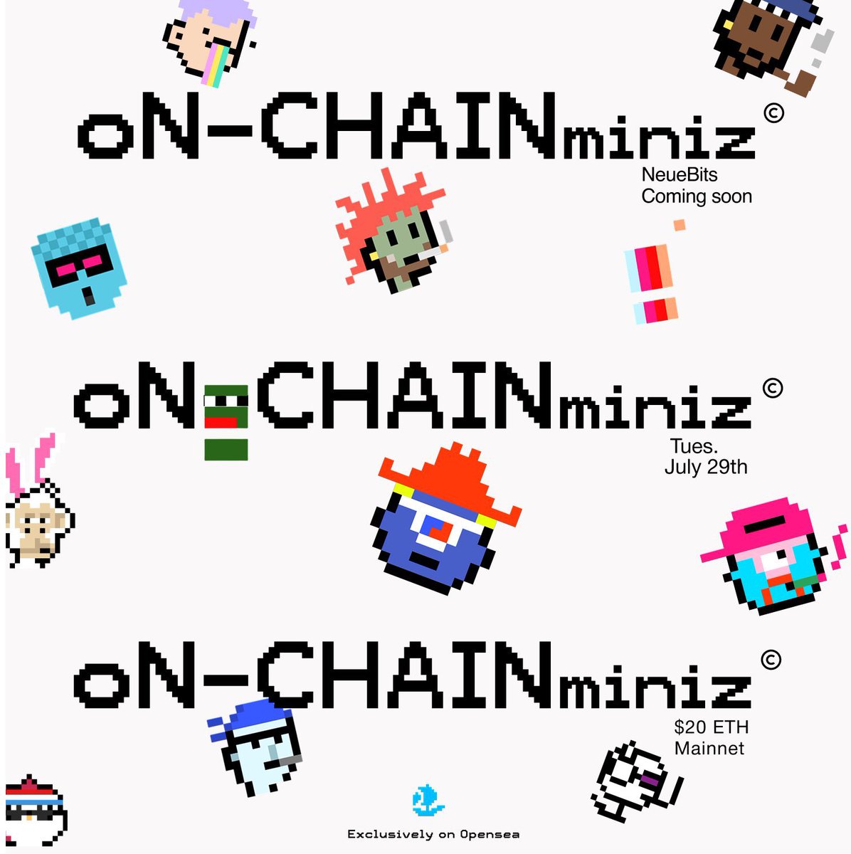 Emzy (@emzynfts) on Twitter photo Excited to announce collaboration with <a href="/onchainminiz/">on-chain miniz©</a>
A low-supply experiment in aesthetic remix and cultural provenance, driven by social play and on-chain memory.
Price: $20
Mint Date: 07/29/25
Supply: 1600
Requirements:
Follow Artist: @ByVmeta
Follow <a href="/onchainminiz/">on-chain miniz©</a> & Excited to announce collaboration with <a href="/onchainminiz/">on-chain miniz©</a>
A low-supply experiment in aesthetic remix and cultural provenance, driven by social play and on-chain memory.
Price: $20
Mint Date: 07/29/25
Supply: 1600
Requirements:
Follow Artist: @ByVmeta
Follow <a href="/onchainminiz/">on-chain miniz©</a> &