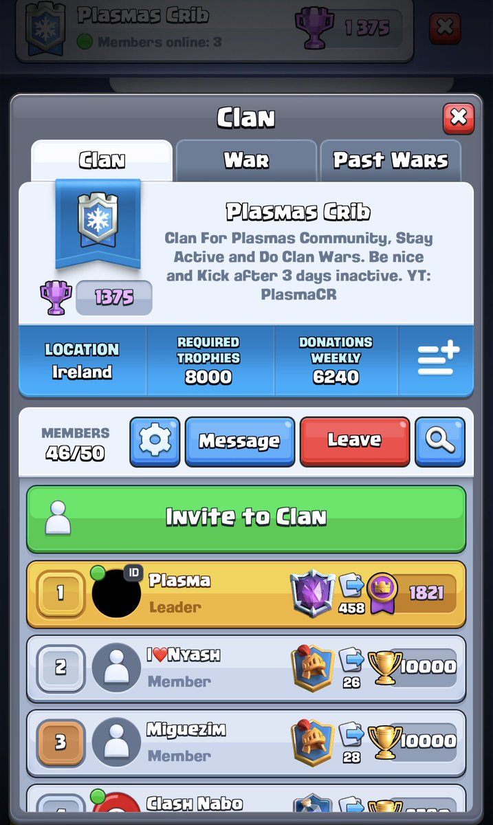 Plasma_CR's tweet image. Looking for new members for my clan feel free to dm me if your interested 🙏