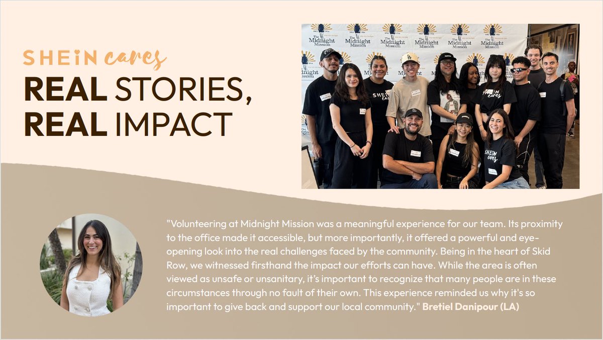 midnightmission's tweet image. We’re grateful to welcome the @SHEIN_Official team back to The Midnight Mission for another meaningful day of service.

Your compassion and commitment help uplift Skid Row and remind us what community care truly looks like. ❤️

#SHEINCares #MidnightMission #GiveBack #SkidRow