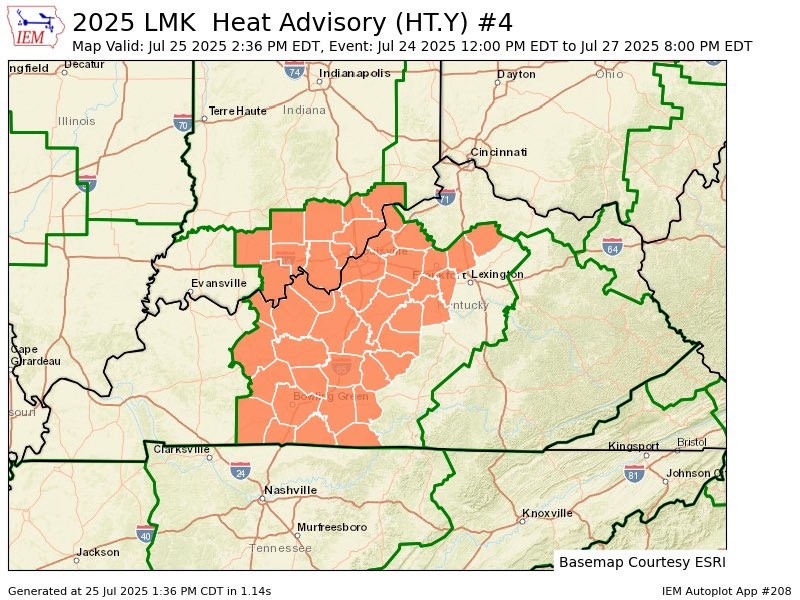 I65WxSils's tweet image. SAME ‘ole Song & Dance. Heat Advisory continues for SATURDAY.
Not like we knew it wasn’t going to happen (sarcasm)…
