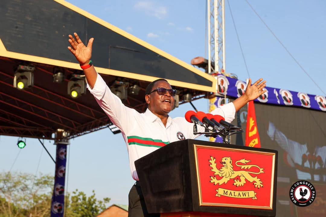 MalawiGovt's tweet image. President Dr. Lazarus Chakwera has launched Malawi Congress Party campaign in the Southern Region with a call for peaceful political engagement and a plea for continued support to advance ongoing development projects across the country.