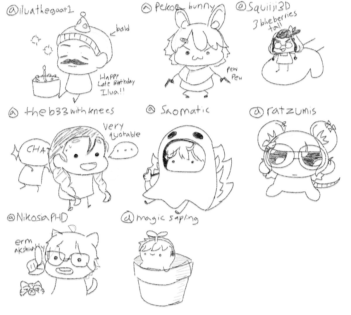 twigytree's tweet image. I forgor to post our tiny doodlesss ahhh
a random collection of the goats