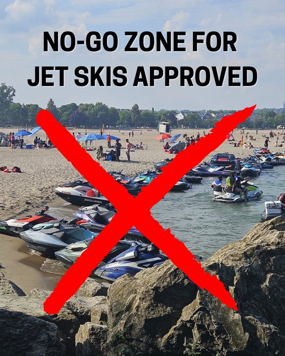 BradMBradford's tweet image. I’m glad that my motion to create a no-go zone for jet skis at Woodbine Beach was passed unanimously by City Council. This is an important measure to make it clear that these illegal, dangerous operations are an unacceptable safety risk and need to stop.
In response to…