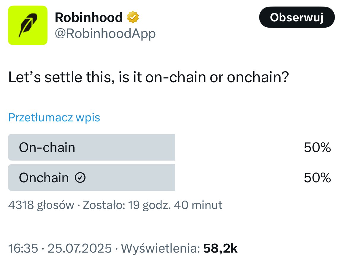 wolf_indexed's tweet image. This is something I constantly question when writing. Should I use “on-chain” when talking to TradFi audiences or go full onchain mode?
Thanks for solving this one, everyone. 👍