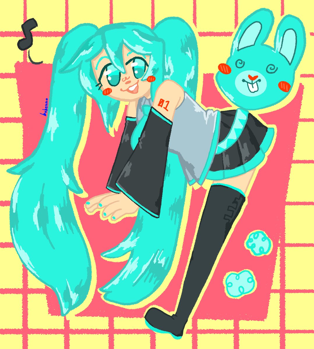 bobemmadraws's tweet image. gave her a bunny realized it looked like bonny
#HatsuneMikuArt
