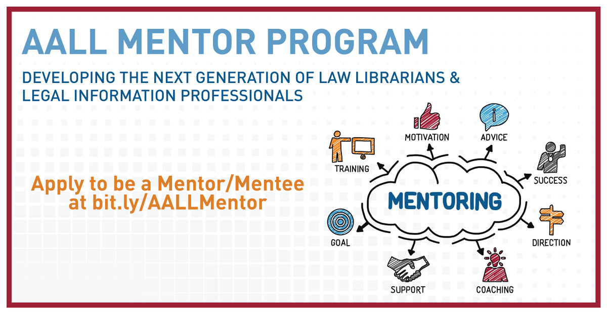 aallnet's tweet image. The AALL Mentor Program connects seasoned legal information professionals with those just starting out. Whether you are looking to grow or give back, this is your chance to build lasting connections in a supportive, knowledgeable community. Learn more: bit.ly/AALLMentor…