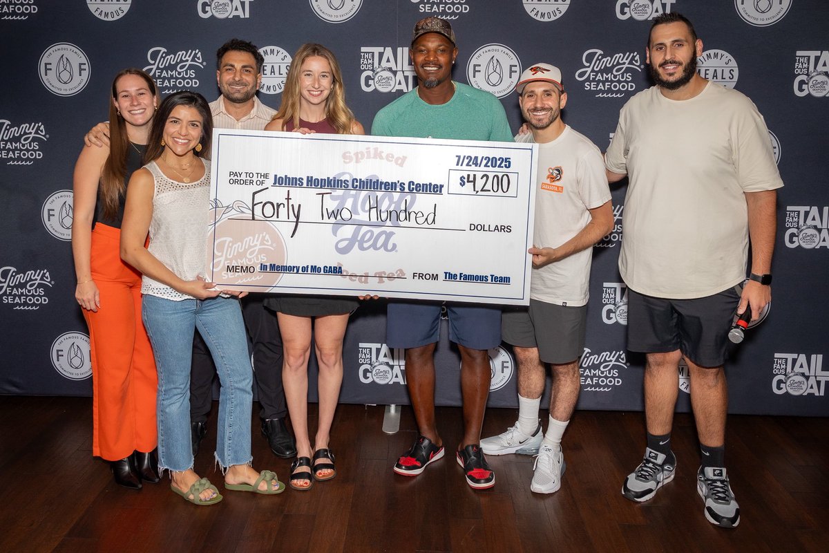 JimmysSeafood's tweet image. 🧡 Thanks to our Famous Family for making @SimplyAJ10’s “Meet The Birds” event so memorable! Together, we donated $4200 in memory of the legendary Mo Gaba to @HopkinsKids!

🫶 It’s nice to be nice. #MoStrong forever!