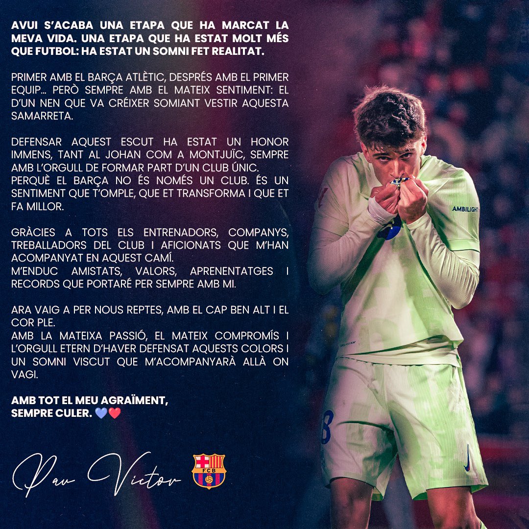 Amb tot el meu agraïment,
sempre culer. 💙❤️