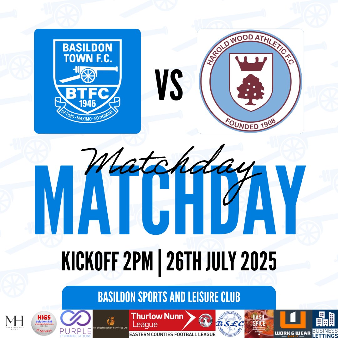 BasTownFC's tweet image. GAME 2 BAS TOWN A TEAM VS HAROLD WOOD A* 

📆 Saturday 26th July 

⏰ 2:00 o&apos;clock kick off 
📍HOME game; Basildon sport and leisure club
