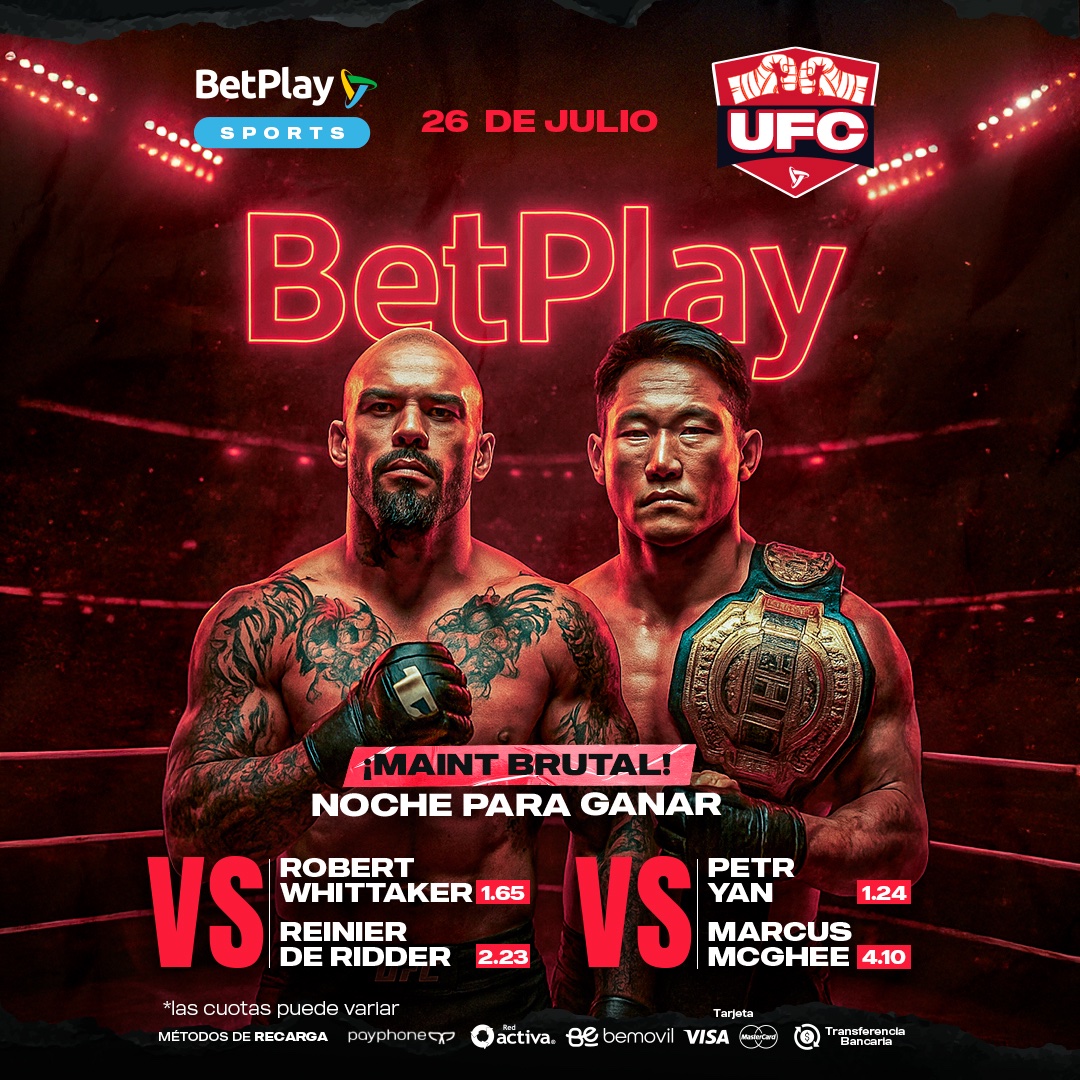 BetPlayEcuador's tweet photo. 🥊⚡ Whittaker no es nuevo en estas guerras. Llega con experiencia, con hambre de mostrar que todavía tiene con qué dominar el octágono. Pero De Ridder viene fuerte, con grappling sofocante y un récord que impone respeto.​ 🔥🤑

👉 Pronostica ya en https://t.co/MjvNinILlK
#BetPlay #UFC #pronosticosdeportivos #pronosticos #peleadores #COMBATE #ufc