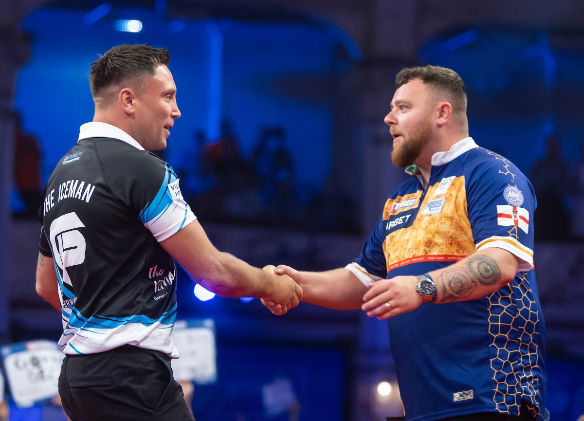 DartsNow_'s tweet image. JOSH ROCKS SINKS PRICE TO TEE UP LITTLER CLASH
Josh Rock produced a stunning display to dump out Gerwyn Price, sealing the victory with a sensational 164 checkout!
He'll face Luke Littler next - their first ever meeting!
🪨Rock 16-11 Price❄️
📸Taylor Lanning