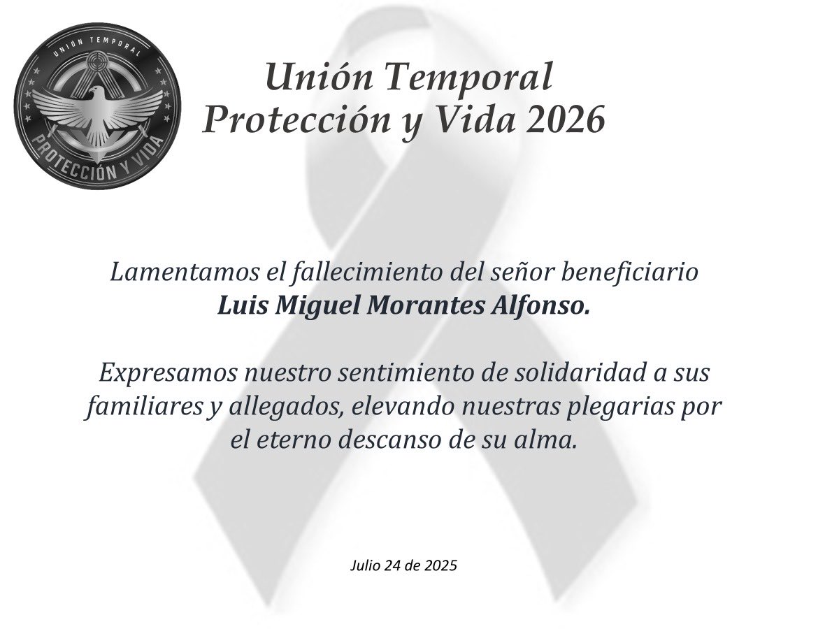 Nuestra solidaridad con su familia y todos sus compañeros de lucha sindical. Luis Miguel Morantes Alfonso Q.E.P. D. Paz en su tumba.
