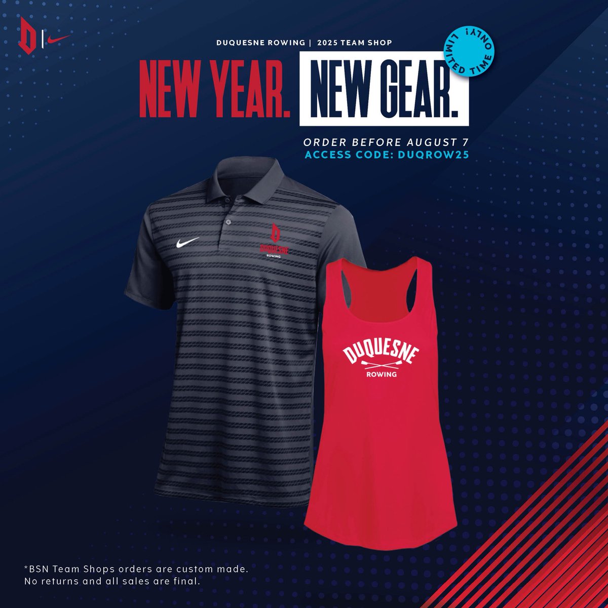 THE TEAM SHOP IS LIVE 🚨

Shop closes on August 7 so gear up for the new season today! 

Access code: 𝐃𝐔𝐐𝐑𝐎𝐖𝟐𝟓
🛒: bit.ly/4mcUDuH

#GoDukes