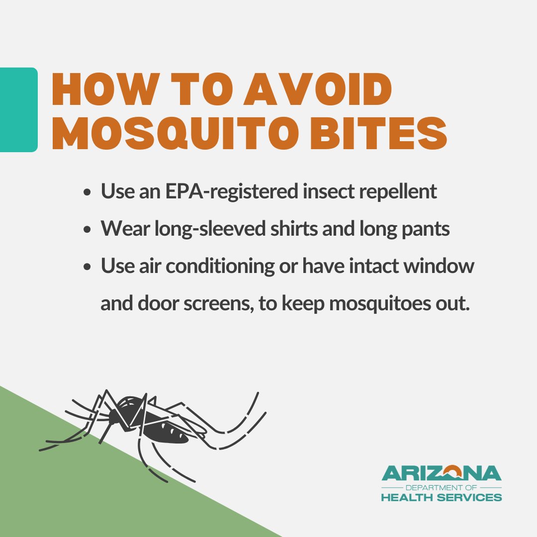 AZDHS's tweet image. Mosquitoes potentially carry West Nile virus and other diseases which can cause fatal illness.

Learn how to protect yourself and your community: 1.azdhs.gov/2VRG8A1