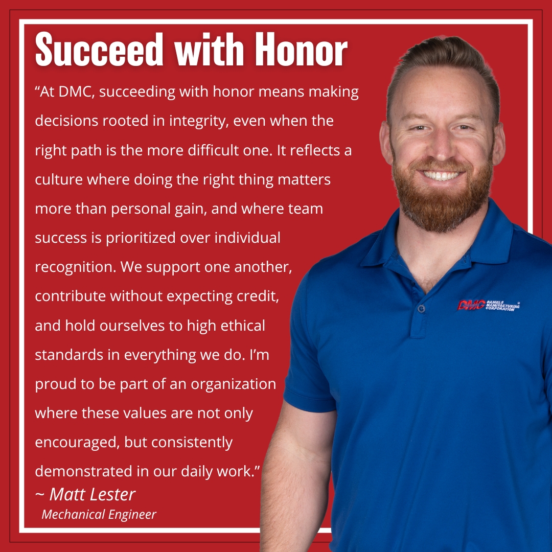dmctools's tweet image. 🌟 Employee Spotlight 🌟
Meet Matt, one of our talented Mechanical Engineers!
Matt exemplifies what it means to succeed with honor through integrity, collaboration, and always choosing to do what’s right, even when it’s not the easy path.
#dmctools #employeespotlight