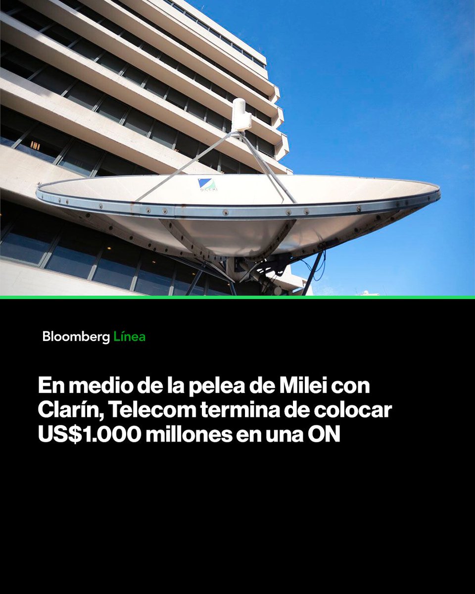 BloombergLineaA's tweet image. Telecom Argentina acaba de cerrar una colocación de deuda por US$1.000 millones, tras sumar esta semana US$200 millones en EE.UU. con una reapertura de bonos a 2033.
Conocé más: bit.ly/419fLKl
📸: Cortesía/Telecom Argentina