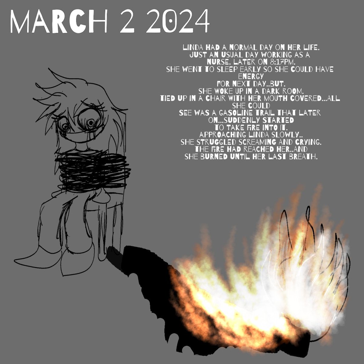 brownfox2010's tweet image. Aaand How linda burned Alive.
( The Same "Claire" With a Brown cape btw )