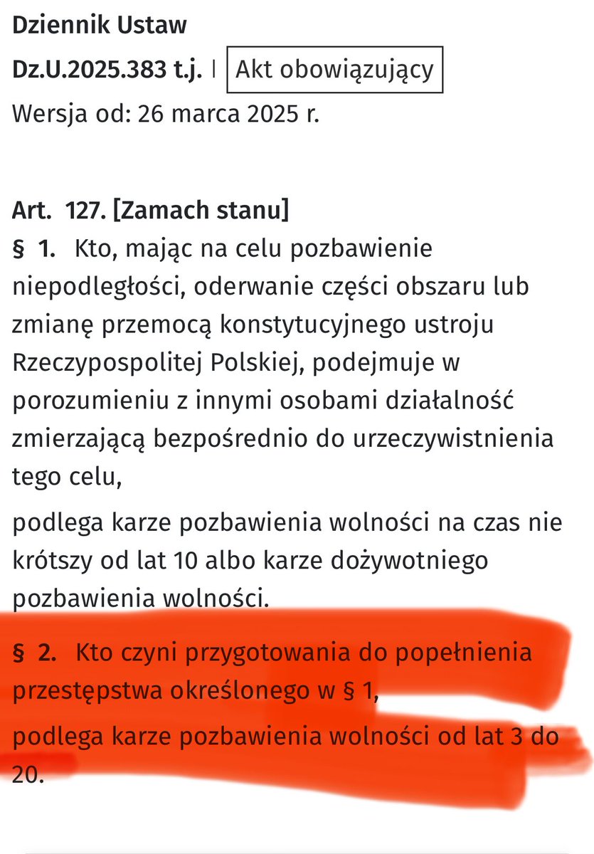 Mamy to! Druga osoba w państwie mówi publicznie, że zaszła przesłanka z art 127 § 2 Kk. 

W normalnym państwie marszałek Hołownia powinien zostać przesłuchany przez prok. Szeroczyńską, prowadzącą śledztwo z zawiadomienia STK, prezesa Święczkowskiego