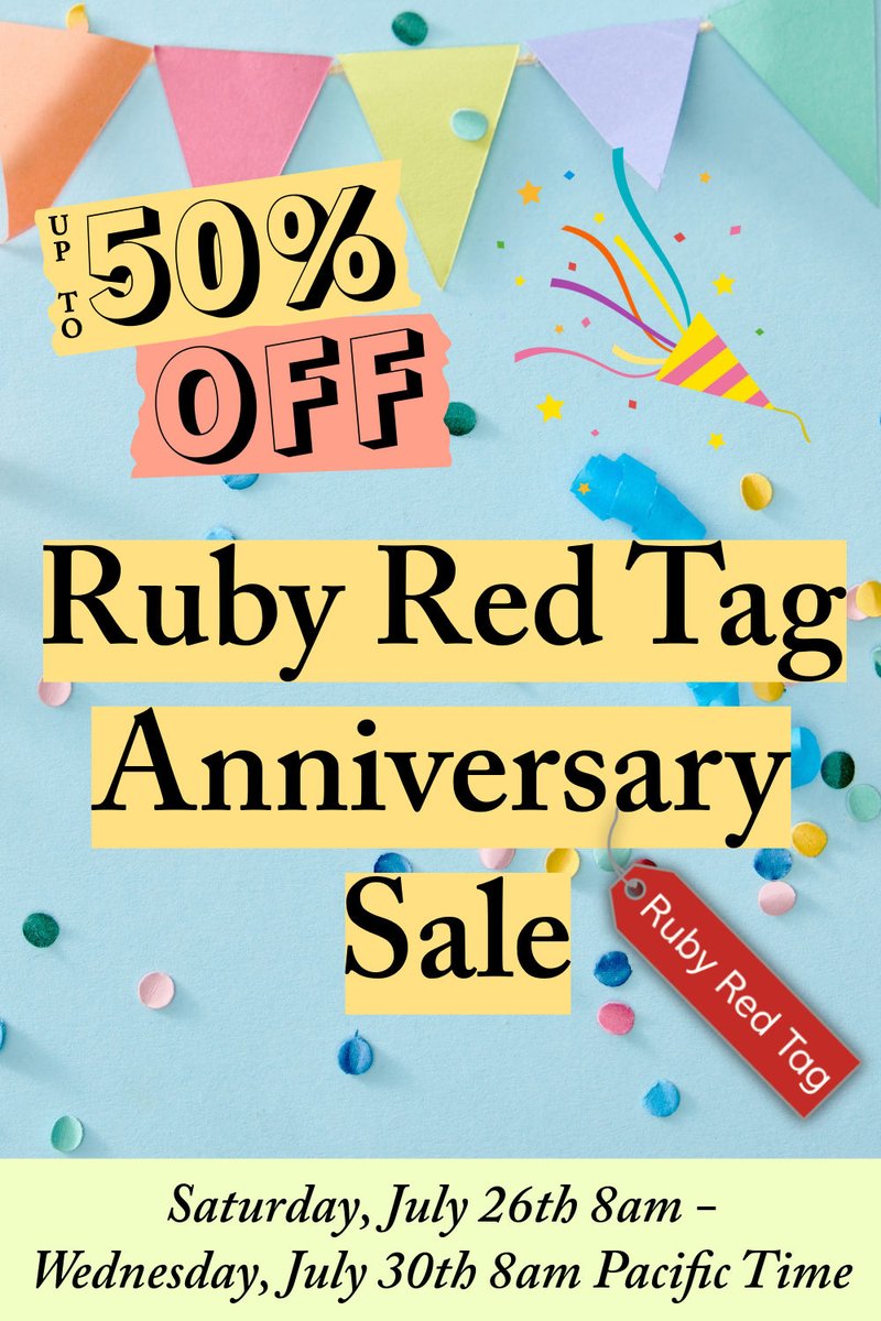 Follow On Pinterest!
Ruby Red Tag Anniversary Sale! Save 30% 40% or 50%
#rubylane #vintage #retro #jewelry #Sale #Bargains #Treasures #designer #hautecoutrue #vintagejewelry #FunFigurals #jewelryaddict #vintagebeginshere #giftideas #RedTagSale #RTS
pinterest.com/rubylanecom/ru…