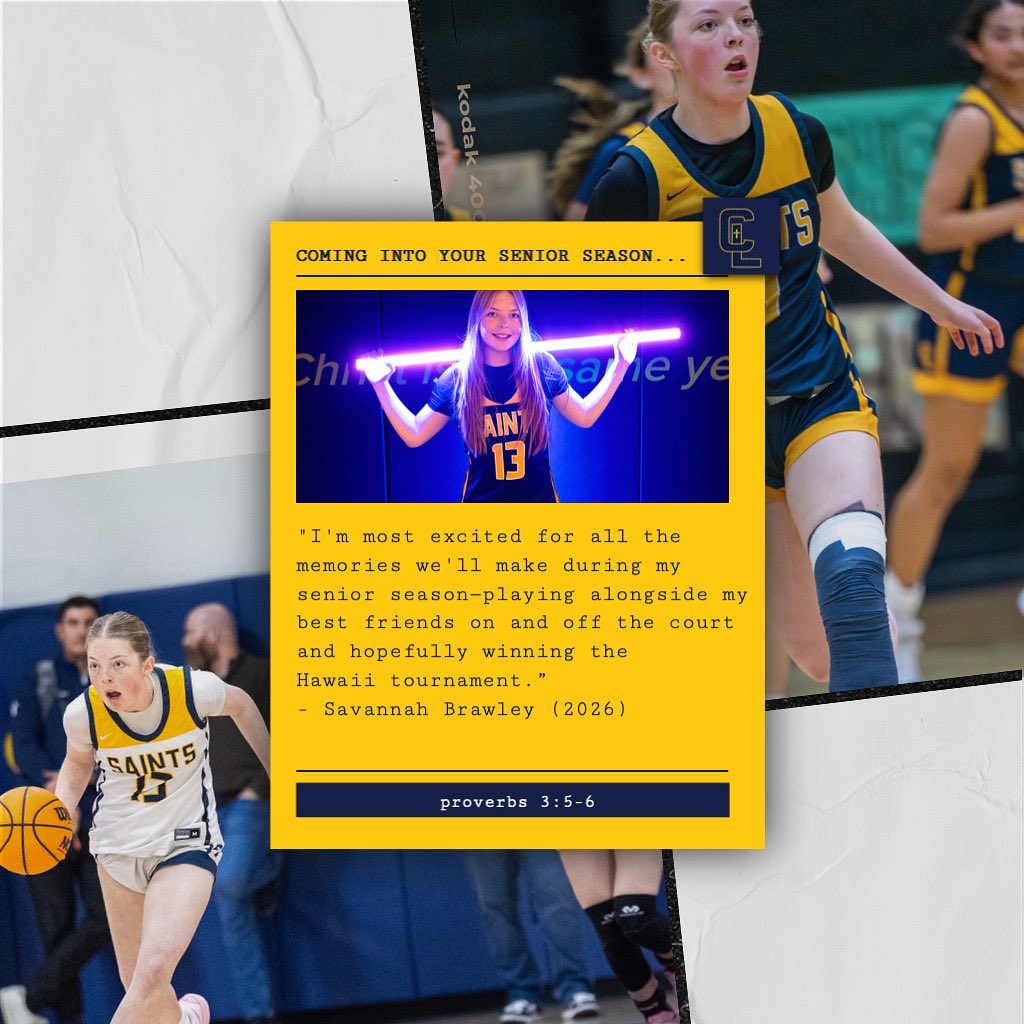 👀 Coming into this season… hear from one of our 2026 seniors Savannah Brawley on what she’s looking forward to most to close out her Saint basketball career.
Prov 3:5-6
#classof2026🏀