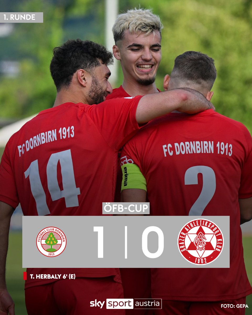 SkySportAustria's tweet image. Cup-Sensation perfekt: Der @grazerak scheitert an Drittligist Dornbirn! ❌
Alle Infos 👉 skysportaustria.at/cup-sensation-…
#SkySport #SkyBuliAT #ÖFBCup #Runde1 #GAK #Dornbirn #GrazerAK